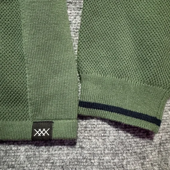RHONE‎ The Turn Golf V Neck Sweater Mens XL Jungle Green Textured Knit